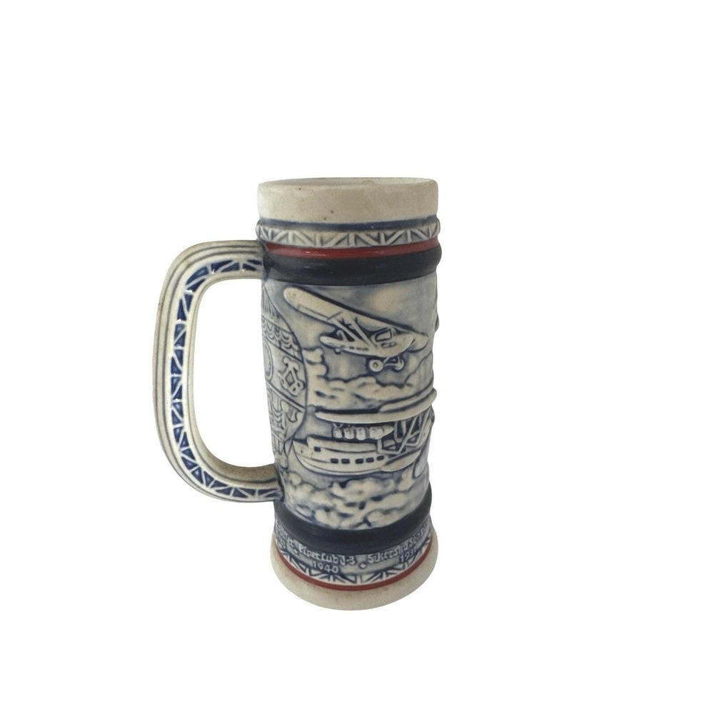 1982 Avon Mini Ceramic Stein Flying Classics Wright Brothers Sea Plane